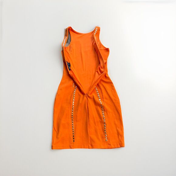 Bebe Addiction Vibrant Orange Fully Lined Bodycon Bodyshape Dress Size XS - Picture 10 of 15